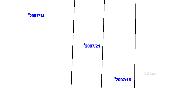 Parcela st. 2097/21 v KÚ Holašovice, Katastrální mapa