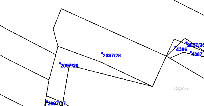 Parcela st. 2097/28 v KÚ Holašovice, Katastrální mapa