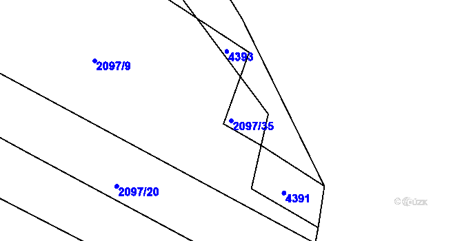 Parcela st. 2097/35 v KÚ Holašovice, Katastrální mapa