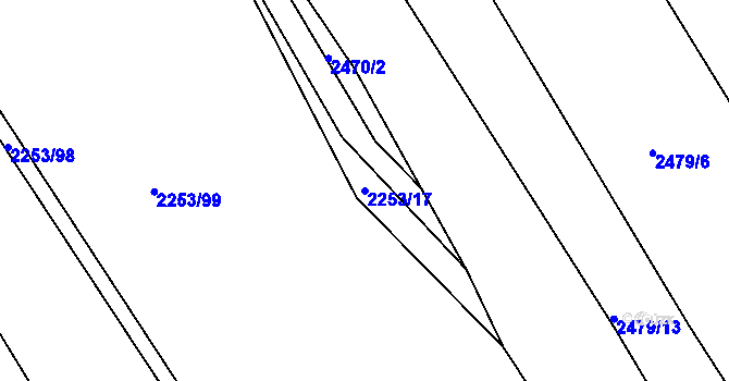 Parcela st. 2253/17 v KÚ Holašovice, Katastrální mapa