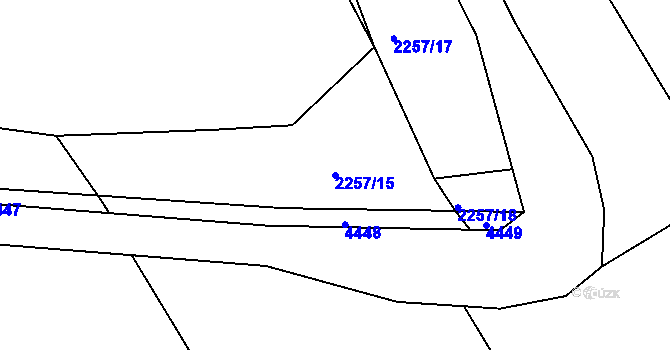 Parcela st. 2257/15 v KÚ Holašovice, Katastrální mapa