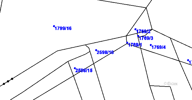 Parcela st. 2598/16 v KÚ Holašovice, Katastrální mapa