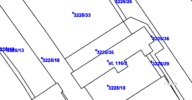 Parcela st. 3225/35 v KÚ Holašovice, Katastrální mapa