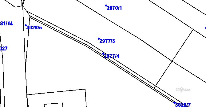 Parcela st. 2977/4 v KÚ Holašovice, Katastrální mapa