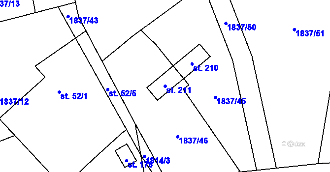 Parcela st. 211 v KÚ Jankov u Českých Budějovic, Katastrální mapa
