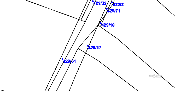 Parcela st. 429/17 v KÚ Jankov u Pelhřimova, Katastrální mapa