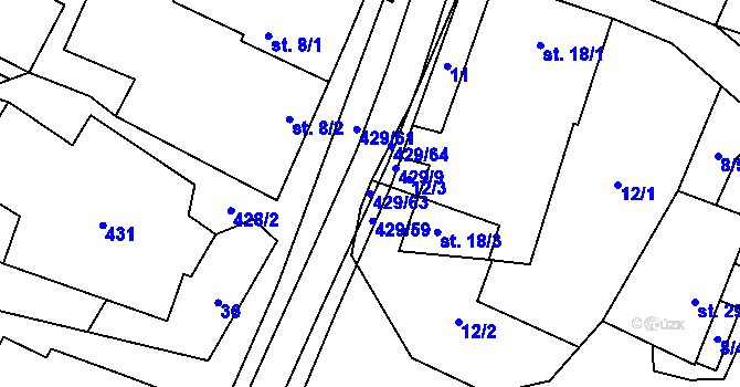 Parcela st. 429/63 v KÚ Jankov u Pelhřimova, Katastrální mapa