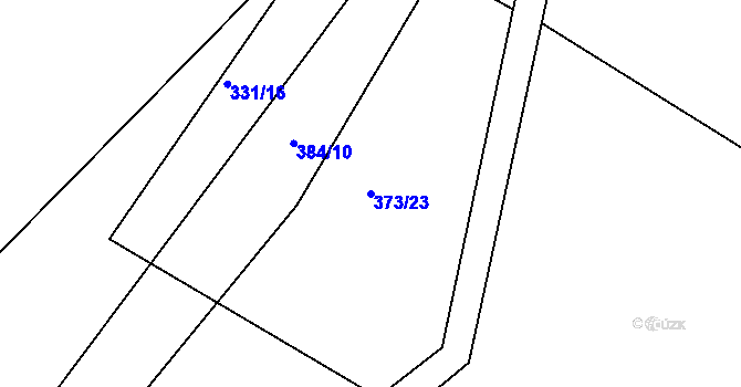 Parcela st. 373/23 v KÚ Kozašice, Katastrální mapa