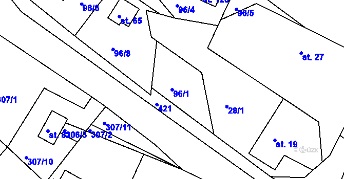 Parcela st. 96/1 v KÚ Seník, Katastrální mapa