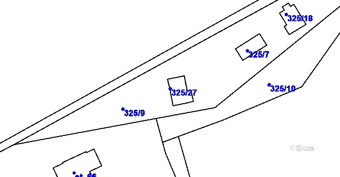 Parcela st. 325/27 v KÚ Seník, Katastrální mapa
