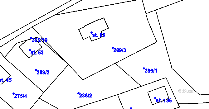 Parcela st. 289/22 v KÚ Seník, Katastrální mapa