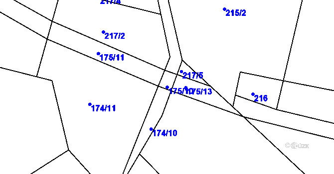Parcela st. 175/10 v KÚ Seník, Katastrální mapa