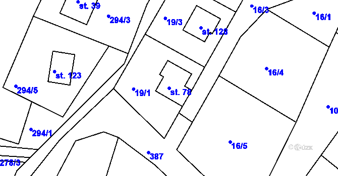 Parcela st. 78 v KÚ Seník, Katastrální mapa