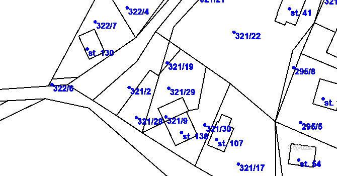 Parcela st. 321/29 v KÚ Seník, Katastrální mapa