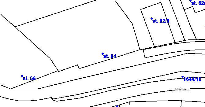 Parcela st. 64 v KÚ Jankovice u Holešova, Katastrální mapa