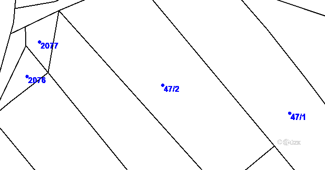 Parcela st. 47/2 v KÚ Jankovice u Holešova, Katastrální mapa
