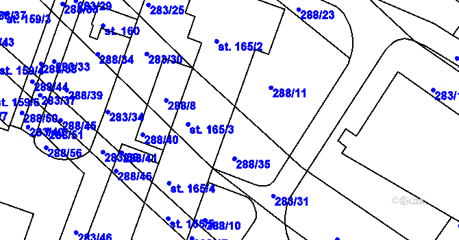 Parcela st. 288/30 v KÚ Jankovice u Holešova, Katastrální mapa