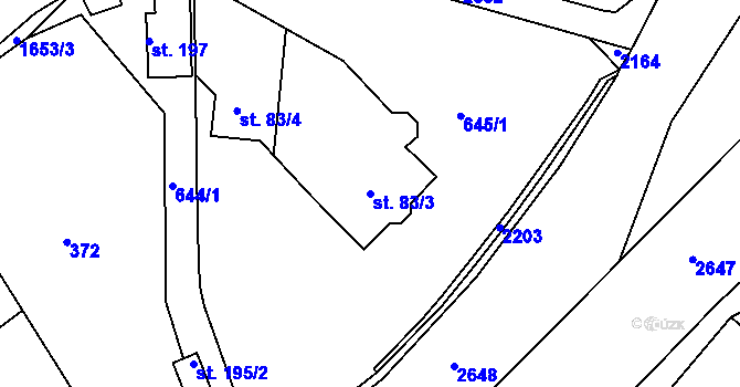 Parcela st. 83/3 v KÚ Jankovice u Holešova, Katastrální mapa