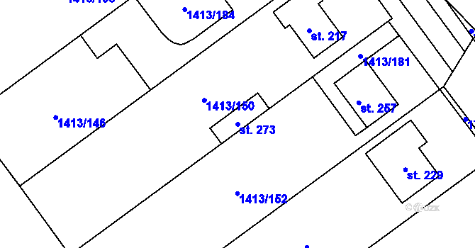 Parcela st. 273 v KÚ Jankovice u Holešova, Katastrální mapa