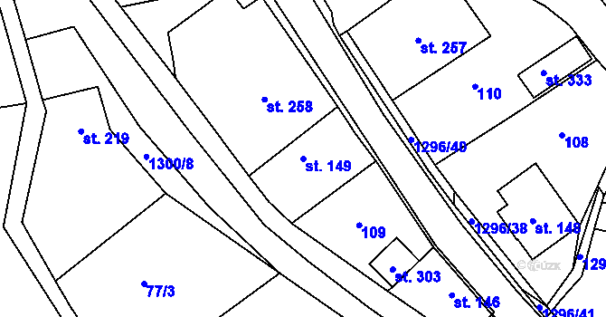 Parcela st. 149 v KÚ Jankovice u Uherského Hradiště, Katastrální mapa