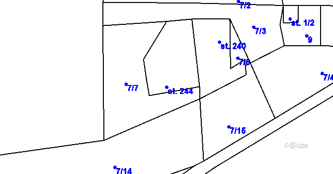 Parcela st. 244 v KÚ Jankovice u Uherského Hradiště, Katastrální mapa