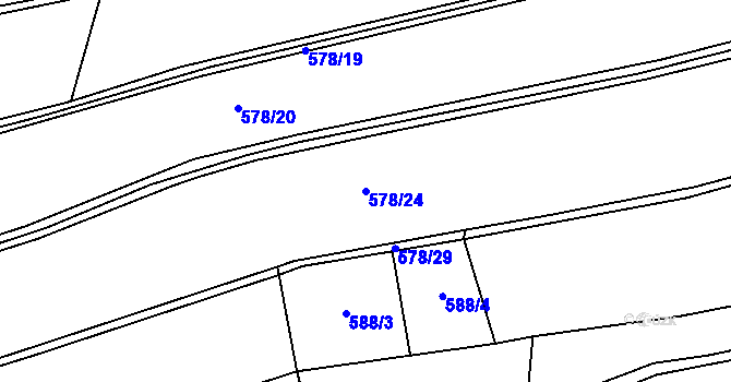 Parcela st. 578/24 v KÚ Jankovice u Uherského Hradiště, Katastrální mapa