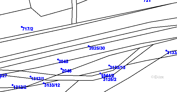 Parcela st. 2025/30 v KÚ Jankovice u Uherského Hradiště, Katastrální mapa