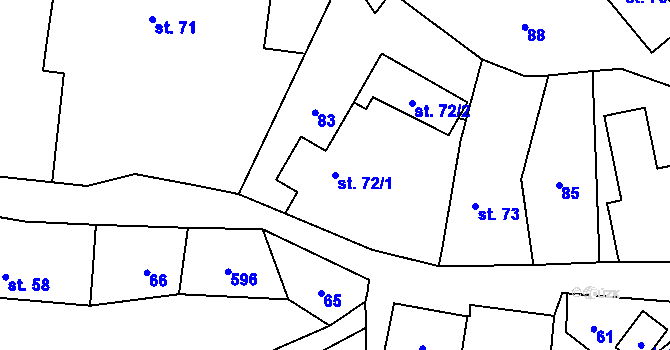Parcela st. 72/1 v KÚ Janoslavice, Katastrální mapa