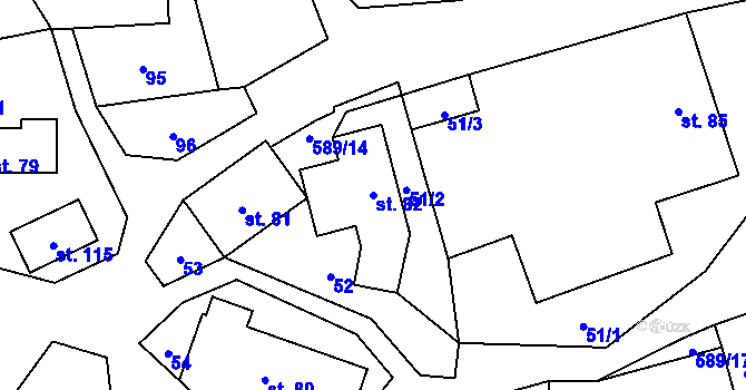 Parcela st. 82 v KÚ Janoslavice, Katastrální mapa