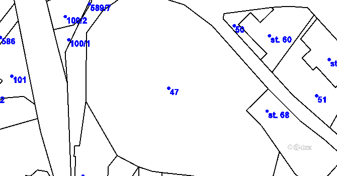 Parcela st. 47 v KÚ Janoušov, Katastrální mapa