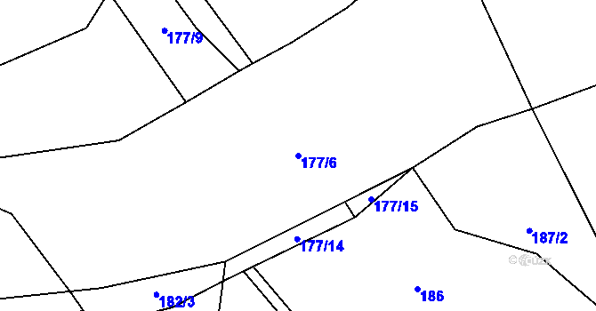 Parcela st. 177/6 v KÚ Janoušov, Katastrální mapa