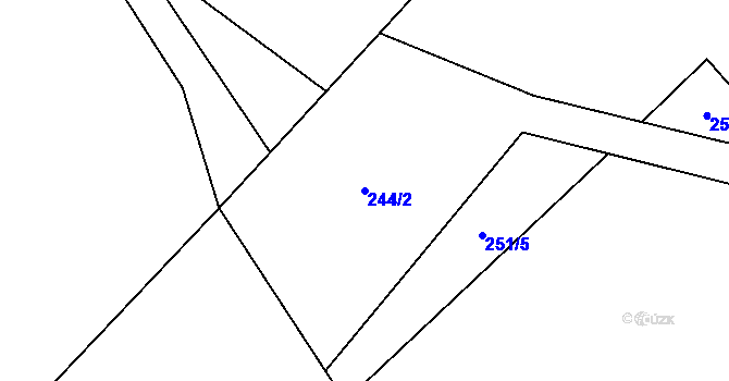 Parcela st. 244/2 v KÚ Janoušov, Katastrální mapa
