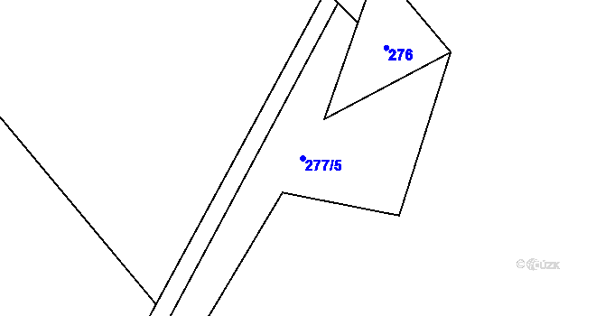 Parcela st. 277/5 v KÚ Janoušov, Katastrální mapa