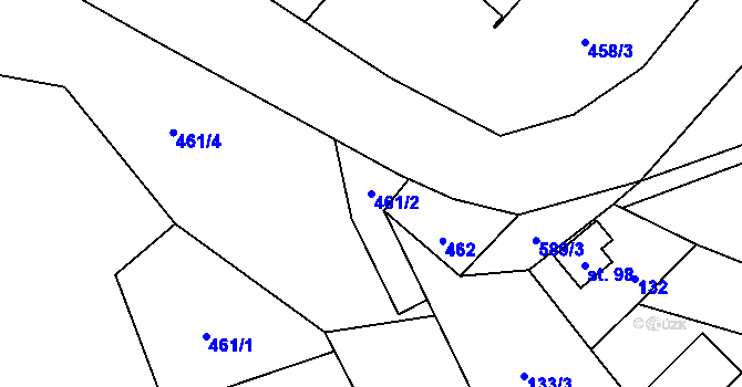 Parcela st. 461/2 v KÚ Janoušov, Katastrální mapa