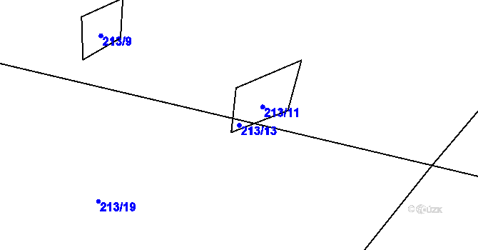 Parcela st. 213/13 v KÚ Janoušov, Katastrální mapa