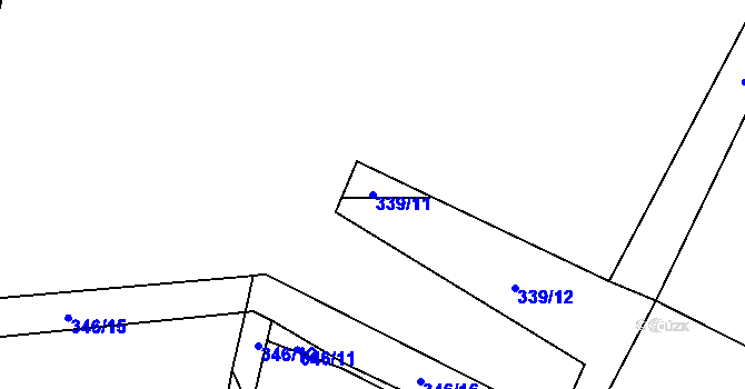 Parcela st. 339/11 v KÚ Janoušov, Katastrální mapa
