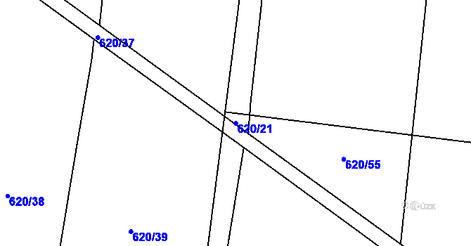 Parcela st. 620/21 v KÚ Janov, Katastrální mapa