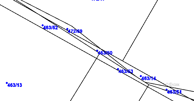 Parcela st. 463/50 v KÚ Janov, Katastrální mapa