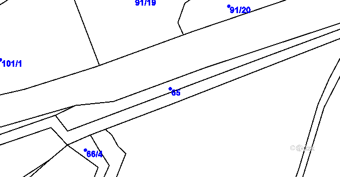 Parcela st. 65 v KÚ Janov u Mladé Vožice, Katastrální mapa