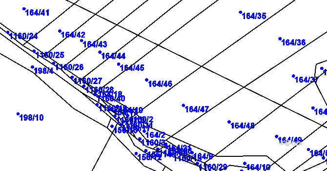 Parcela st. 164/7 v KÚ Janov u Mladé Vožice, Katastrální mapa