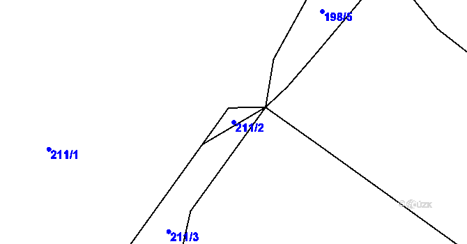 Parcela st. 211/2 v KÚ Janov u Mladé Vožice, Katastrální mapa