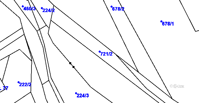Parcela st. 721/2 v KÚ Janov u Mladé Vožice, Katastrální mapa