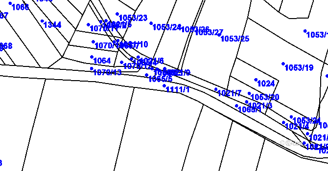 Parcela st. 1111/1 v KÚ Janov u Mladé Vožice, Katastrální mapa