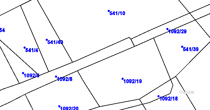 Parcela st. 1092/6 v KÚ Janov u Mladé Vožice, Katastrální mapa
