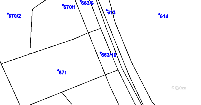 Parcela st. 663/10 v KÚ Janov u Mladé Vožice, Katastrální mapa