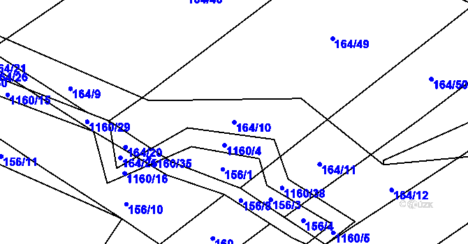 Parcela st. 164/10 v KÚ Janov u Mladé Vožice, Katastrální mapa