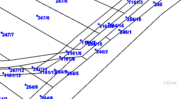 Parcela st. 246/2 v KÚ Janov u Mladé Vožice, Katastrální mapa