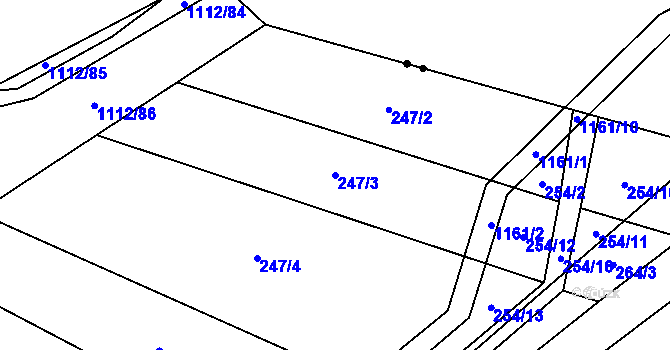 Parcela st. 247/3 v KÚ Janov u Mladé Vožice, Katastrální mapa