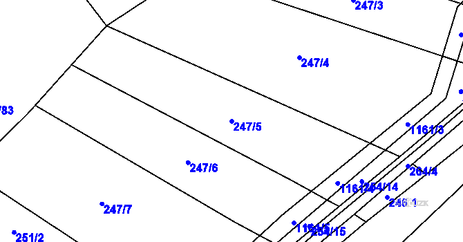 Parcela st. 247/5 v KÚ Janov u Mladé Vožice, Katastrální mapa