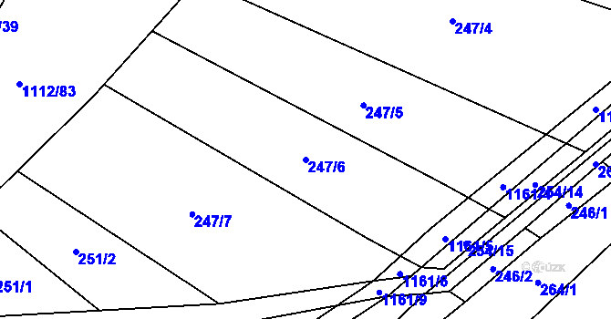 Parcela st. 247/6 v KÚ Janov u Mladé Vožice, Katastrální mapa